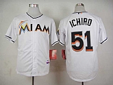 Miami Marlins #51 Suzuki Ichiro White Cool Base Jerseys,baseball caps,new era cap wholesale,wholesale hats