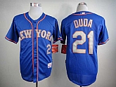 New York Mets #21 Lucas Duda Blue With Gray NO Cool Base Jerseys,baseball caps,new era cap wholesale,wholesale hats