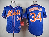 New York Mets #34 Noah Syndergaard Blue Cool Base Jerseys,baseball caps,new era cap wholesale,wholesale hats