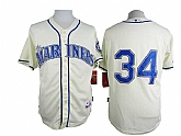 Seattle Mariners #34 Felix Hernandez Cream Cool Base Jerseys,baseball caps,new era cap wholesale,wholesale hats