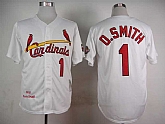 St. Louis Cardinals #1 Ozzie Smith White 1992 Throwback Cool Base Jerseys,baseball caps,new era cap wholesale,wholesale hats