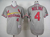 St. Louis Cardinals #4 Yadier Molina Gray 1978 Throwback Pullover Jerseys,baseball caps,new era cap wholesale,wholesale hats