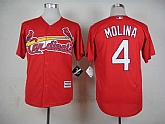 St. Louis Cardinals #4 Yadier Molina Red New Cool Base Jerseys,baseball caps,new era cap wholesale,wholesale hats