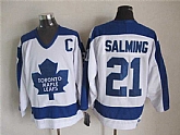 Toronto Maple Leafs #21 Borje Salming White-Blue CCM Throwback Jerseys,baseball caps,new era cap wholesale,wholesale hats