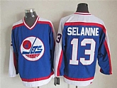 Winnipeg Jets #13 Teemu Selanne Blue-White CCM Throwback Jerseys,baseball caps,new era cap wholesale,wholesale hats