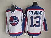 Winnipeg Jets #13 Teemu Selanne White-Blue CCM Throwback Jerseys,baseball caps,new era cap wholesale,wholesale hats
