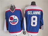 Winnipeg Jets #8 Teemu Selanne Blue-White CCM Throwback Jerseys,baseball caps,new era cap wholesale,wholesale hats