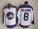 Winnipeg Jets #8 Teemu Selanne White-Blue CCM Throwback Jerseys,baseball caps,new era cap wholesale,wholesale hats