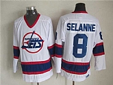Winnipeg Jets #8 Teemu Selanne White CCM Throwback Jerseys,baseball caps,new era cap wholesale,wholesale hats