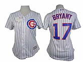 Womens Chicago Cubs #17 Bryant White Pinstripe Jerseys,baseball caps,new era cap wholesale,wholesale hats