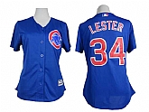 Womens Chicago Cubs #34 Jon Lester Blue Cool Base Jerseys,baseball caps,new era cap wholesale,wholesale hats