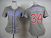 Womens Chicago Cubs #34 Jon Lester Gray Cool Base Jerseys,baseball caps,new era cap wholesale,wholesale hats