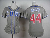Womens Chicago Cubs #44 Anthony Rizzo Gray Cool Base Jerseys,baseball caps,new era cap wholesale,wholesale hats