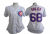 Womens Chicago Cubs #68 Jorge Soler White Pinstripe Jerseys,baseball caps,new era cap wholesale,wholesale hats