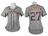 Womens Houston Astros #27 Jose Altuve Gray Cool Base Jerseys,baseball caps,new era cap wholesale,wholesale hats