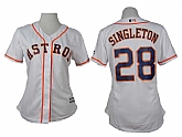 Womens Houston Astros #28 Singleton White Cool Base Jerseys,baseball caps,new era cap wholesale,wholesale hats