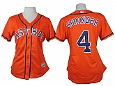 Womens Houston Astros #4 George Springer Orange Cool Base Jerseys,baseball caps,new era cap wholesale,wholesale hats
