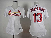 Womens St. Louis Cardinals #13 Matt Carpenter White Cool Base Jerseys,baseball caps,new era cap wholesale,wholesale hats