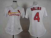 Womens St. Louis Cardinals #4 Yadier Molina White Cool Base Jerseys,baseball caps,new era cap wholesale,wholesale hats