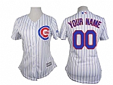 Customized Chicago Cubs Baseball Jersey-Women's Stitched 2015 White Pinstripe Cool Base MLB Jersey,baseball caps,new era cap wholesale,wholesale hats