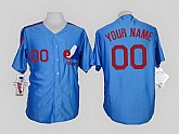 Customized Montreal Expos MLB Jerseys-Men's Stitched Home Blue Cool Base Baseball Jersey