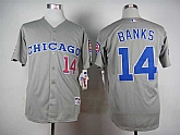 Chicago Cubs #14 Ernie Banks Gray 1990 Throwback Cool Base Jerseys,baseball caps,new era cap wholesale,wholesale hats