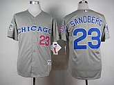 Chicago Cubs #23 Sandberg Gray 1990 Throwback Cool Base Jerseys,baseball caps,new era cap wholesale,wholesale hats