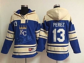 Kansas City Royals #13 Salvador Perez Blue Hoodie,baseball caps,new era cap wholesale,wholesale hats