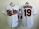 Minnesota Twins #19 Kennys Vargas White Cool Base Jerseys,baseball caps,new era cap wholesale,wholesale hats