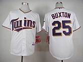 Minnesota Twins #25 Buxton White Cool Base Jerseys,baseball caps,new era cap wholesale,wholesale hats
