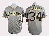 Pittsburgh Pirates #34 A.J Burnett Gray Cool Base Jerseys,baseball caps,new era cap wholesale,wholesale hats