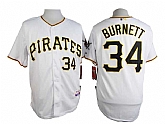 Pittsburgh Pirates #34 A.J Burnett White Cool Base Jerseys,baseball caps,new era cap wholesale,wholesale hats