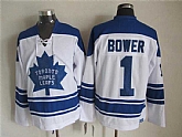 Toronto Maple Leafs #1 Bower White CCM Throwback Jerseys,baseball caps,new era cap wholesale,wholesale hats