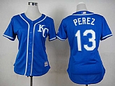 Womens Kansas City Royals #13 Salvador Perez 2015 Blue Cool Base Jerseys,baseball caps,new era cap wholesale,wholesale hats