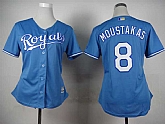 Womens Kansas City Royals #8 Mike Moustakas Light Blue Cool Base Jerseys,baseball caps,new era cap wholesale,wholesale hats