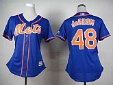 Womens New York Mets #48 Jacob Degrom 2015 Blue Cool Base Jerseys,baseball caps,new era cap wholesale,wholesale hats