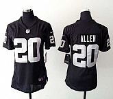 Womens Nike Oakland Raiders #20 Nate Allen Black Game Jerseys,baseball caps,new era cap wholesale,wholesale hats