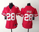 Womens Nike San Francisco 49ers #28 Carlos Hyde Red Game Jerseys,baseball caps,new era cap wholesale,wholesale hats