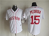 Majestic Boston Red Sox #15 Dustin Pedroia 2015 White MLB Stitched Jerseys,baseball caps,new era cap wholesale,wholesale hats