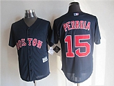 Majestic Boston Red Sox #15 Dustin Pedroia Dark Blue MLB Stitched Jerseys,baseball caps,new era cap wholesale,wholesale hats