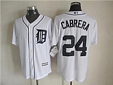Majestic Detroit Tigers Authentic #24 Miguel Cabrera White MLB Stitched Jerseys,baseball caps,new era cap wholesale,wholesale hats