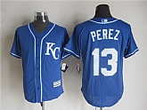 Majestic Kansas City Royals #13 Salvador Perez Blue MLB Stitched Jerseys,baseball caps,new era cap wholesale,wholesale hats