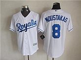 Majestic Kansas City Royals #8 Mike Moustakas White MLB Stitched Jerseys,baseball caps,new era cap wholesale,wholesale hats