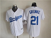 Majestic Los Angeles Dodgers #21 Zack Greinke White MLB Stitched Jerseys,baseball caps,new era cap wholesale,wholesale hats