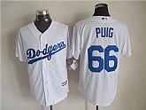 Majestic Los Angeles Dodgers #66 Yasiel Puig White MLB Stitched Jerseys,baseball caps,new era cap wholesale,wholesale hats