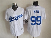 Majestic Los Angeles Dodgers #99 Hyun-Jin Ryu White MLB Stitched Jerseys,baseball caps,new era cap wholesale,wholesale hats