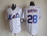 Majestic New York Mets #28 Murphy White Pinstripe MLB Stitched Jerseys,baseball caps,new era cap wholesale,wholesale hats