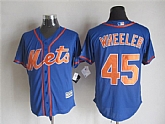 Majestic New York Mets #45 Zack Wheeler Blue MLB Stitched Jerseys,baseball caps,new era cap wholesale,wholesale hats