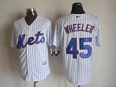 Majestic New York Mets #45 Zack Wheeler White Pinstripe MLB Stitched Jerseys,baseball caps,new era cap wholesale,wholesale hats