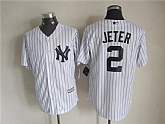 Majestic New York Yankees #2 Derek Jeter White Pinstripe MLB Stitched Jerseys,baseball caps,new era cap wholesale,wholesale hats